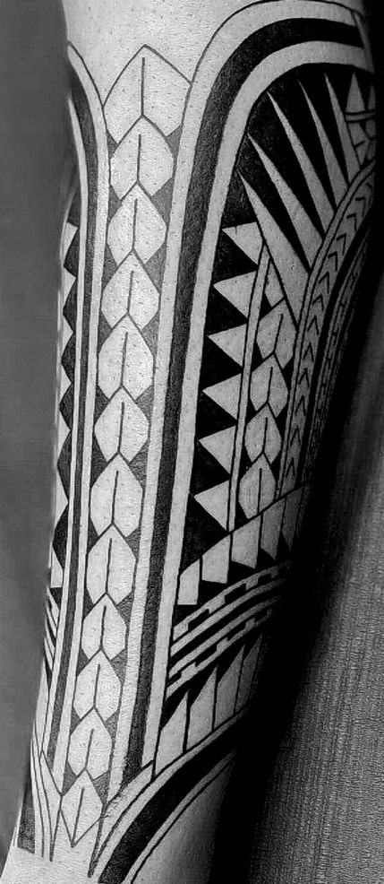 RIZ Tattoo & Piercings Studio - Polynesian Maori Calf Tattoo... There goes  40 hours of inking this #Gaint Calf Sleeve... For Appointments :  Call/WhatsApp : +5978883159 📍: Koffielaan 15 | Nw. Charlesburgweg
